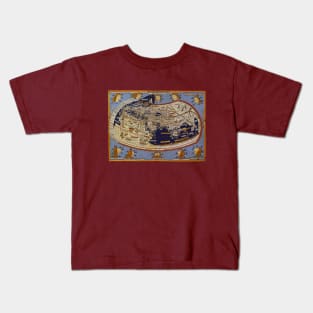 Antique Ptolemaic Old World Map by Johannes of Arnsheim Kids T-Shirt